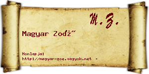 Magyar Zoé névjegykártya