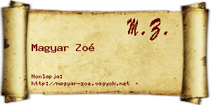 Magyar Zoé névjegykártya