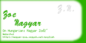 zoe magyar business card